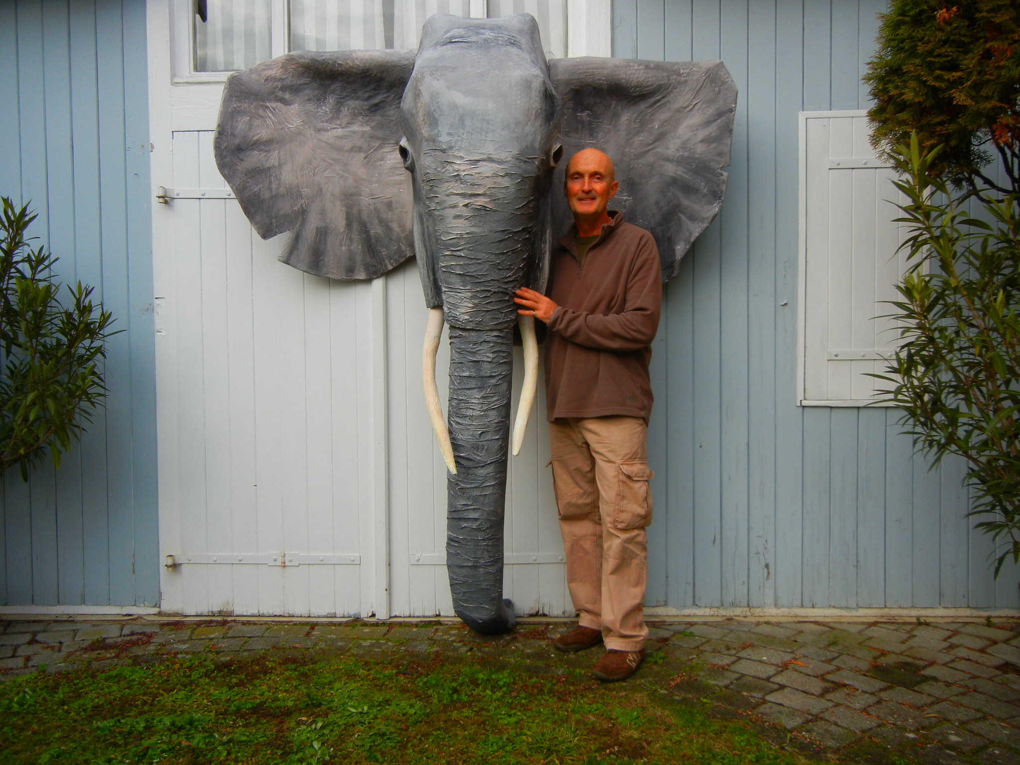 Xavier Saüt - éléphant en papier mâché